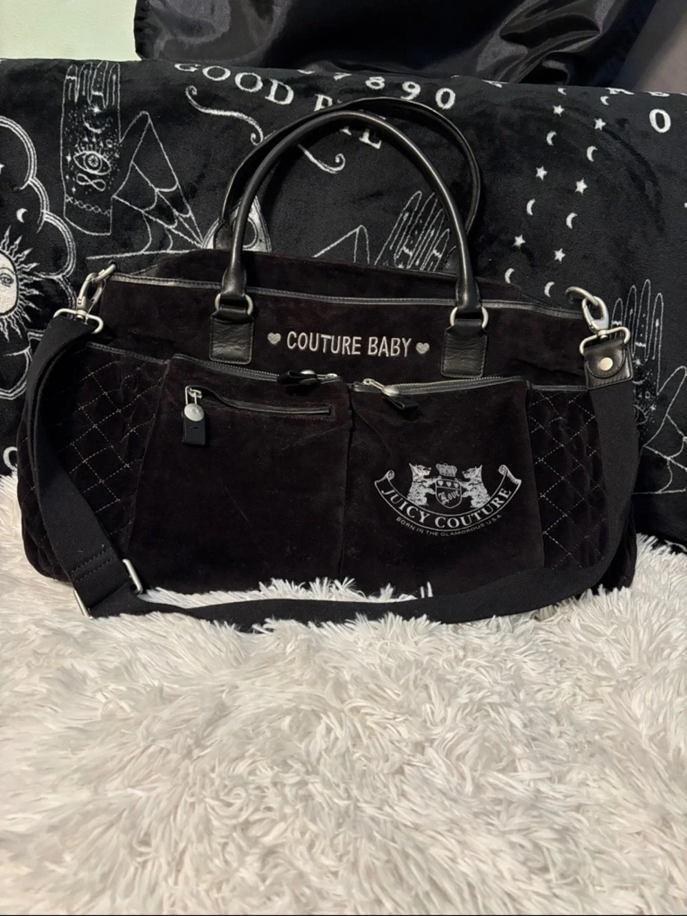 NWOTJuicy Couture Black Couture Baby Diaper Bag Tote